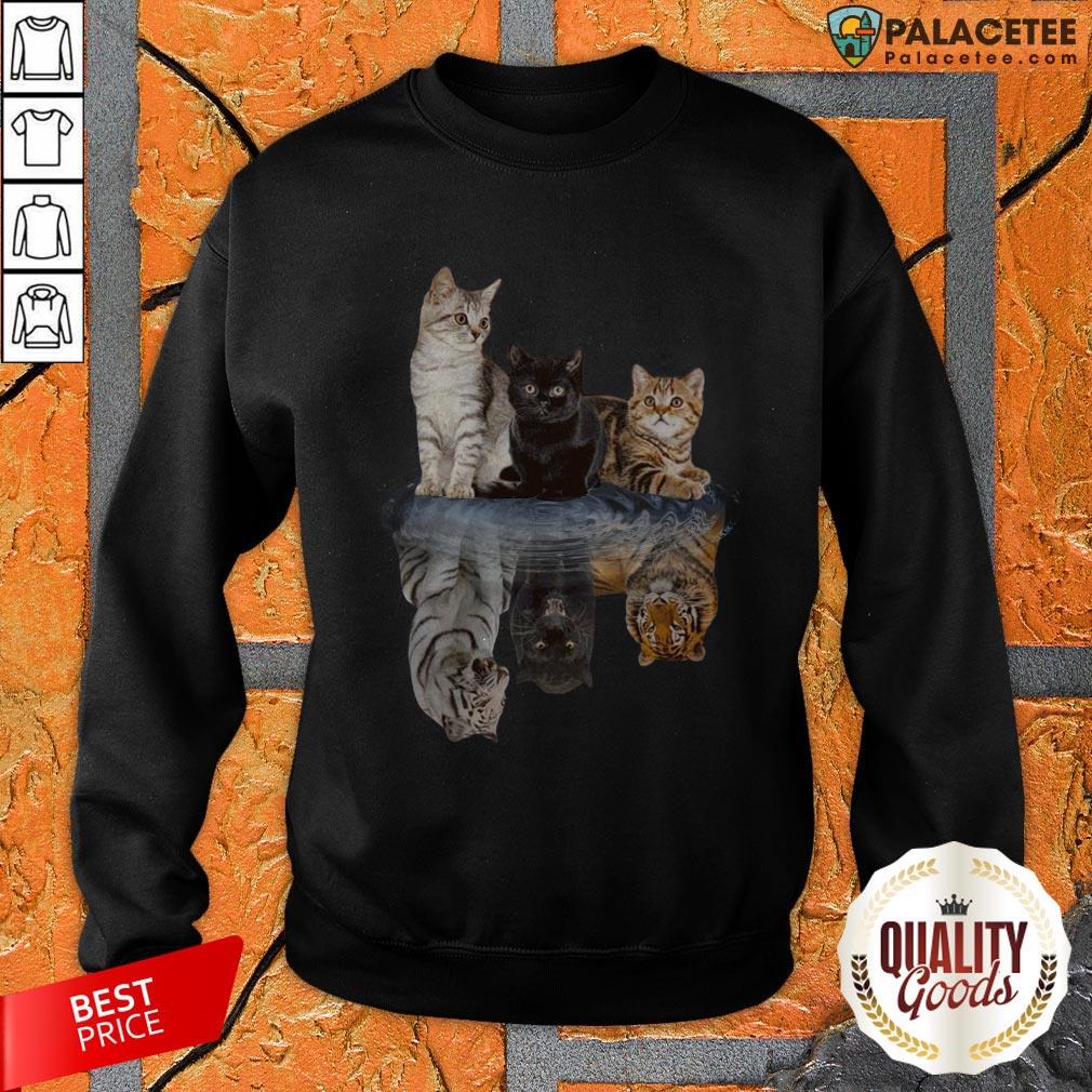 The Cats Water Mirror Reflection Tigers Shirt