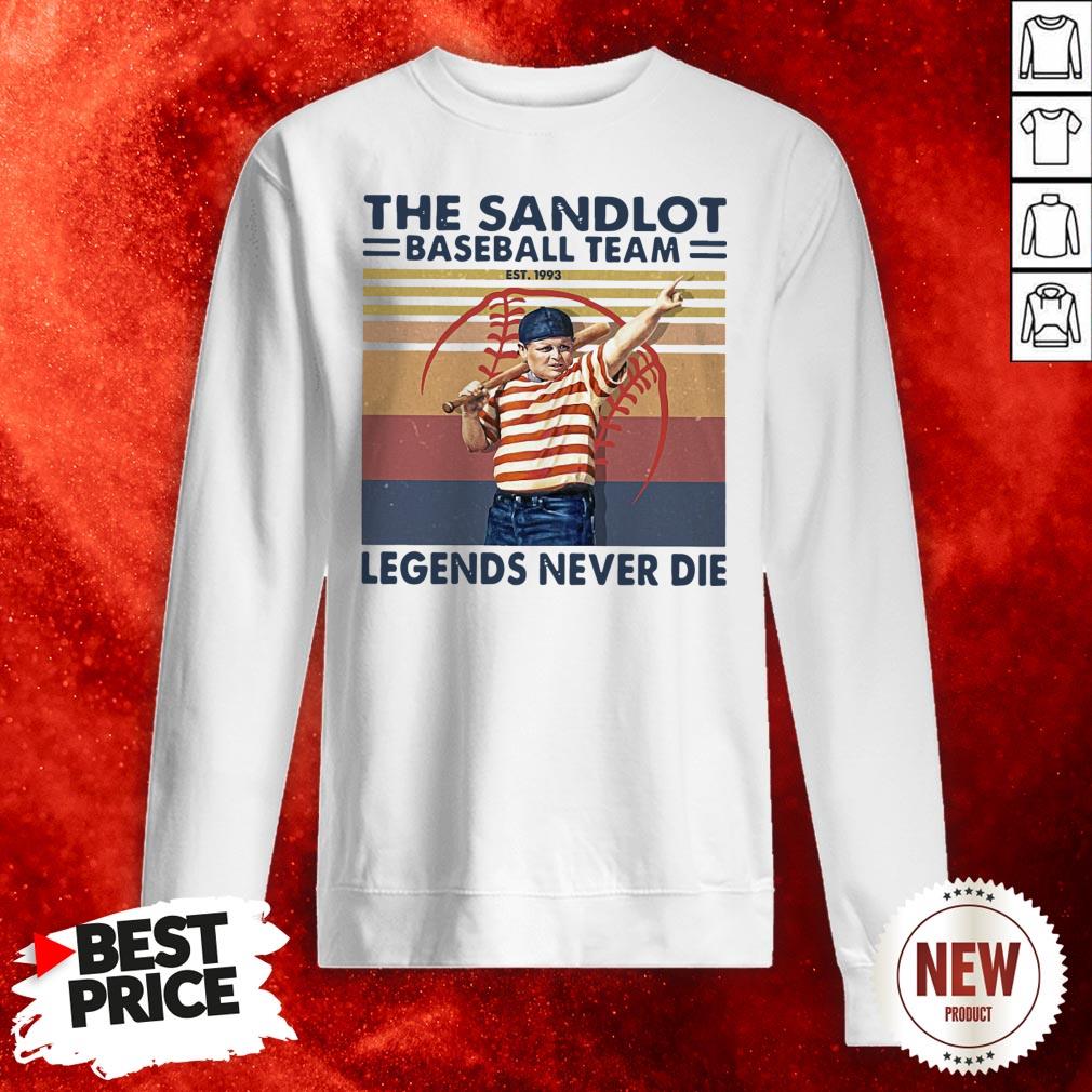 The Sandlot Baseball Team Legends Never Die Vintage Retro Shirt