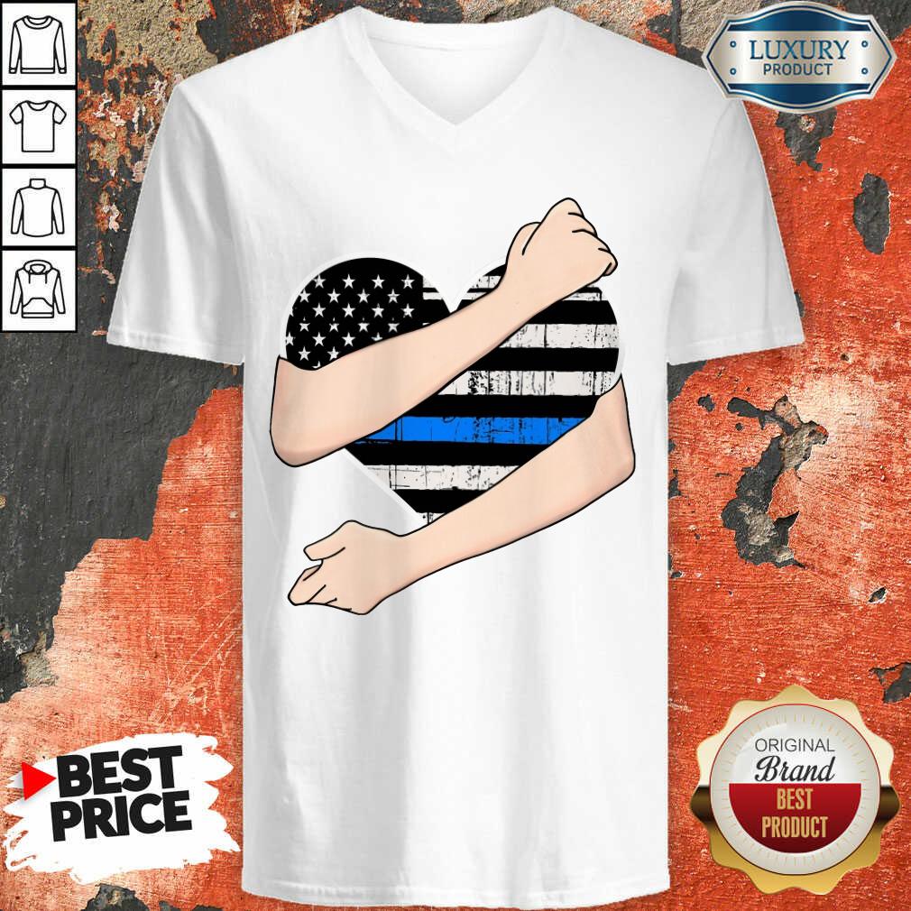 Thin Blue Line Heart Police Shirt