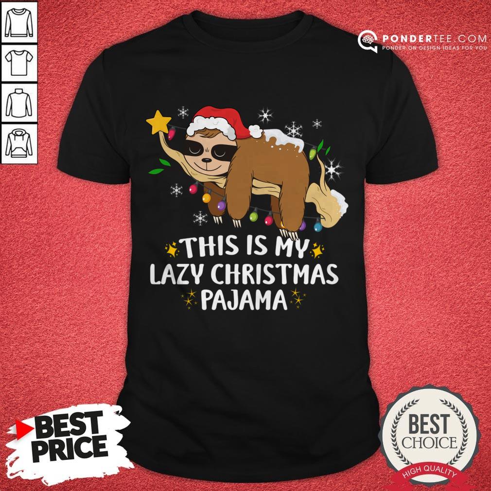 This Is My Lazy Christmas Pajama Funny Sloth Shirt