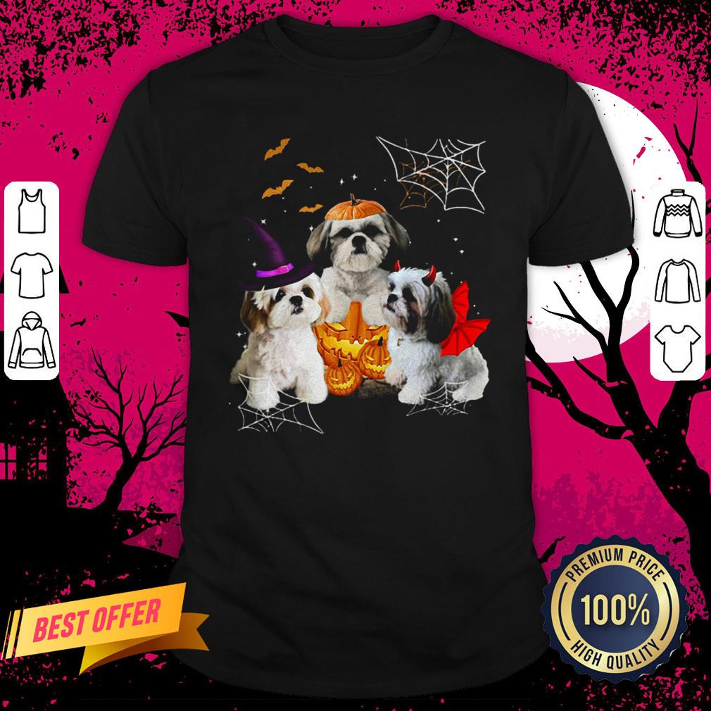 Three Shih Tzus Dogs Halloween Shirt