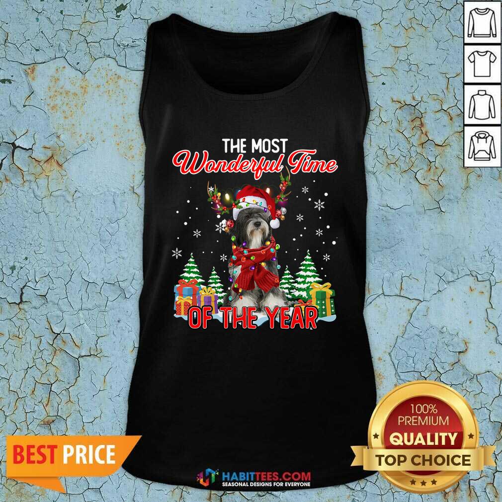 Tibetan Terrier The Most Wonderful Time Of The Year Ugly Christmas Shirt