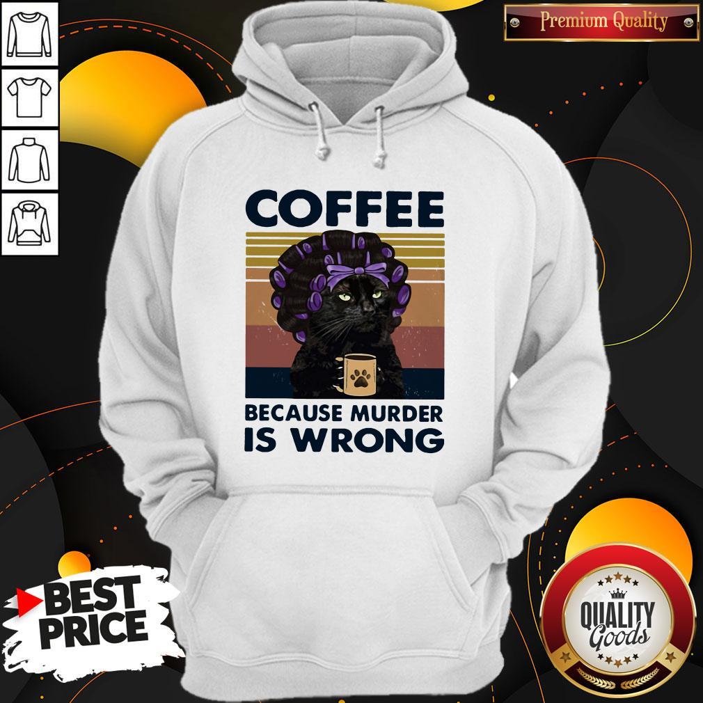 Top Black Cat Grandma Murder Coffee Because Murder Is Wrong Vintage Retro Shirt