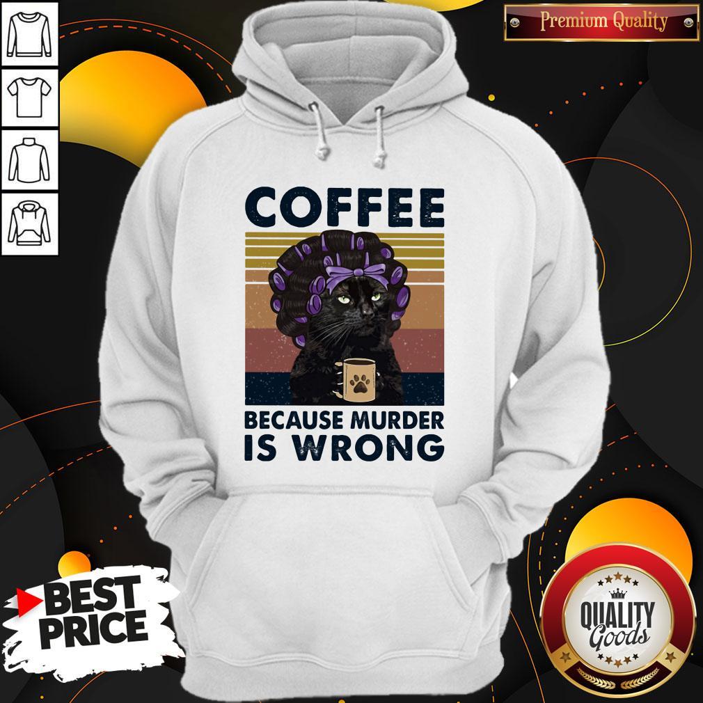 Top Coffee Because Murder Is Wrong Cat Vintage Retro Shirt
