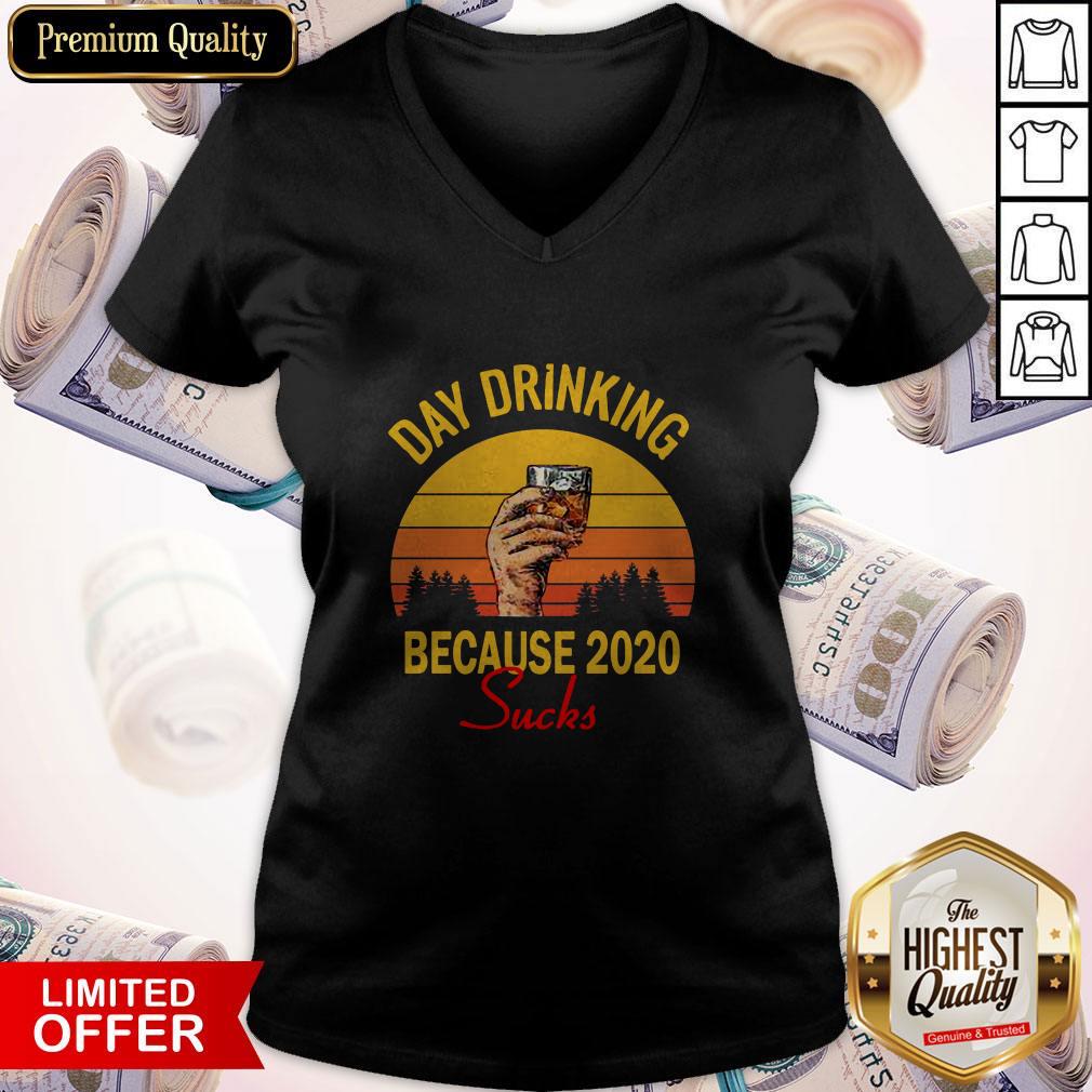 Top Day Drinking Because 2020 Sucks Vintage Retro Shirt