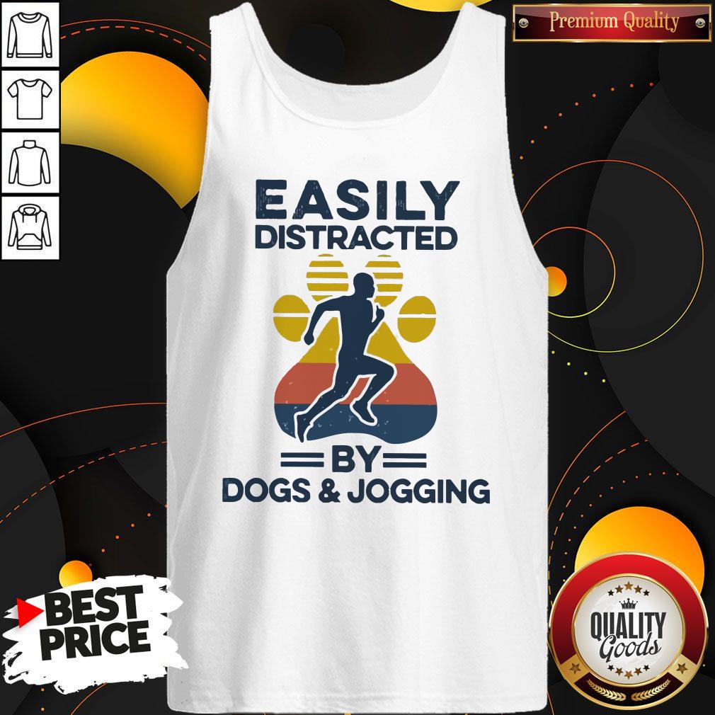 Top Easily Distracted By Dogs And Jogging Vintage Shirt
