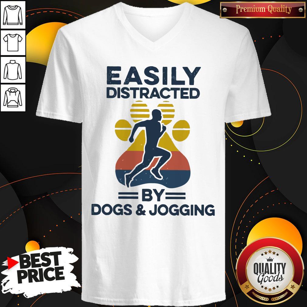 Top Easily Distracted By Dogs And Jogging Vintage Shirt
