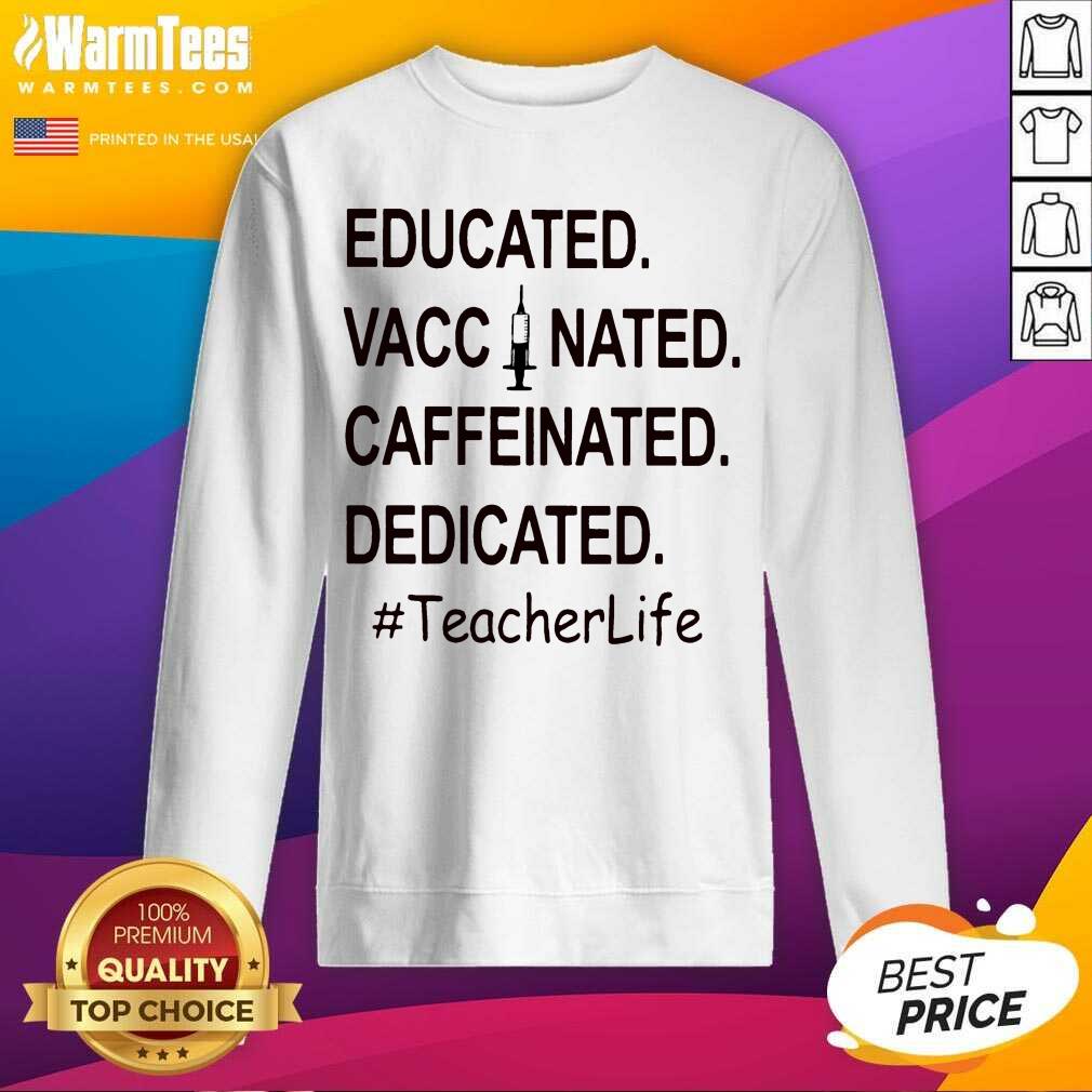 Top Educated Vaccinated Caffeinated Dedicated #TeacherLife Shirt