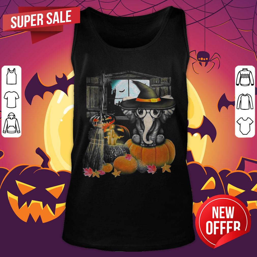 Top Elephant Witch Pumpkin Halloween Shirt