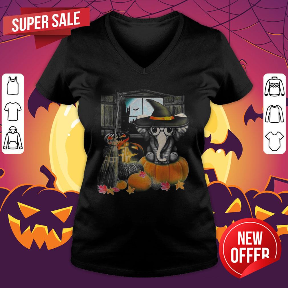 Top Elephant Witch Pumpkin Halloween Shirt