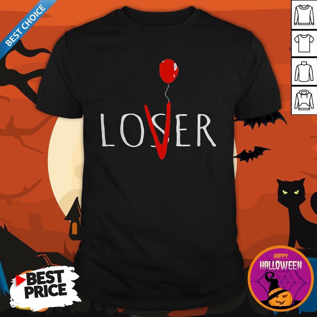 Top Halloween Top Pennywise Loser Lover IT Tee Shirt