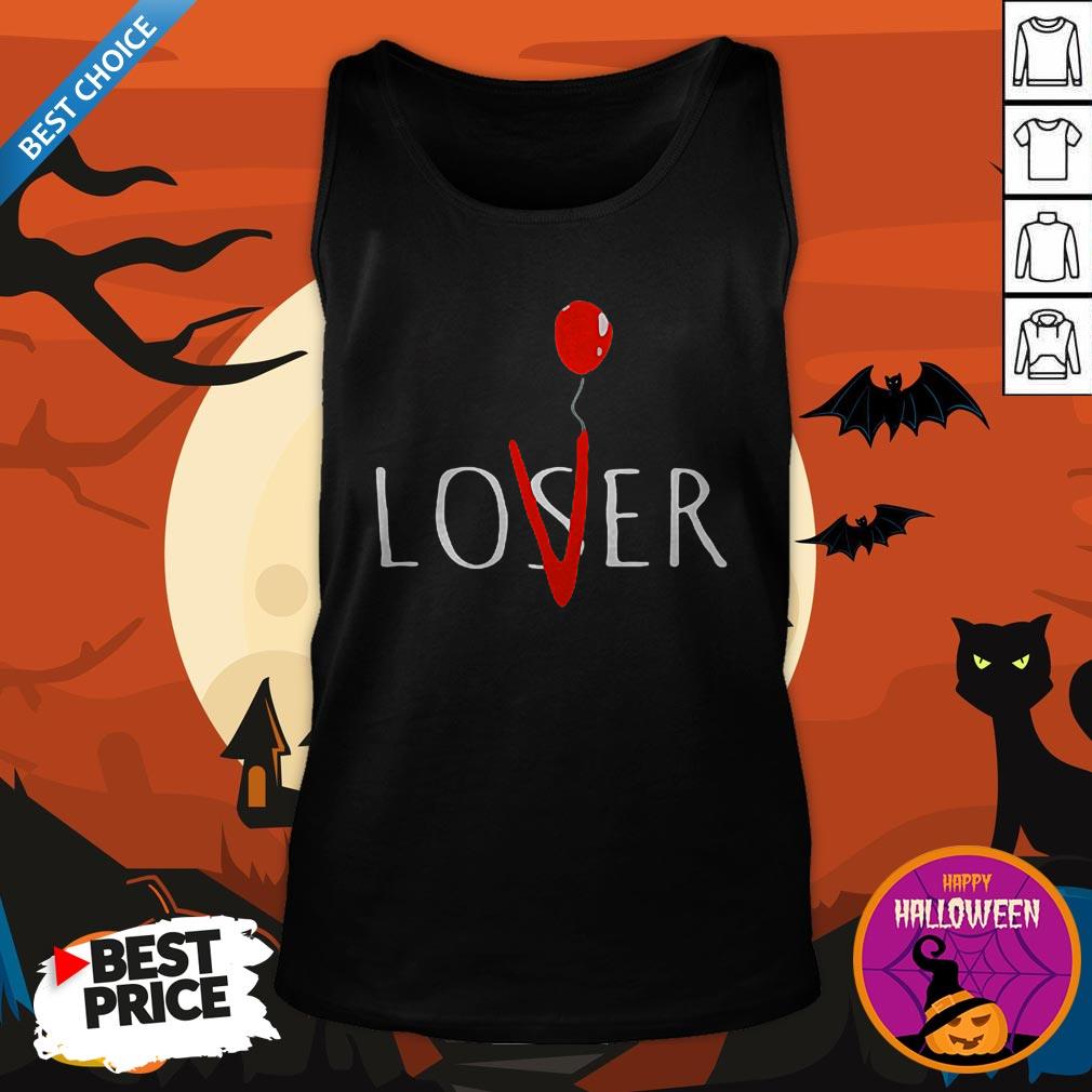 Top Halloween Top Pennywise Loser Lover IT Tee Shirt