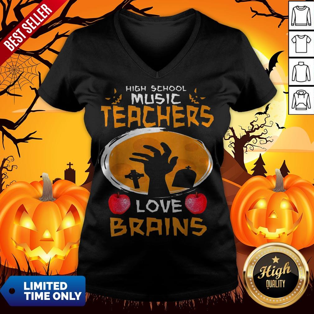 Top High School Music Teachers Love Brains Halloween Gift Shirt