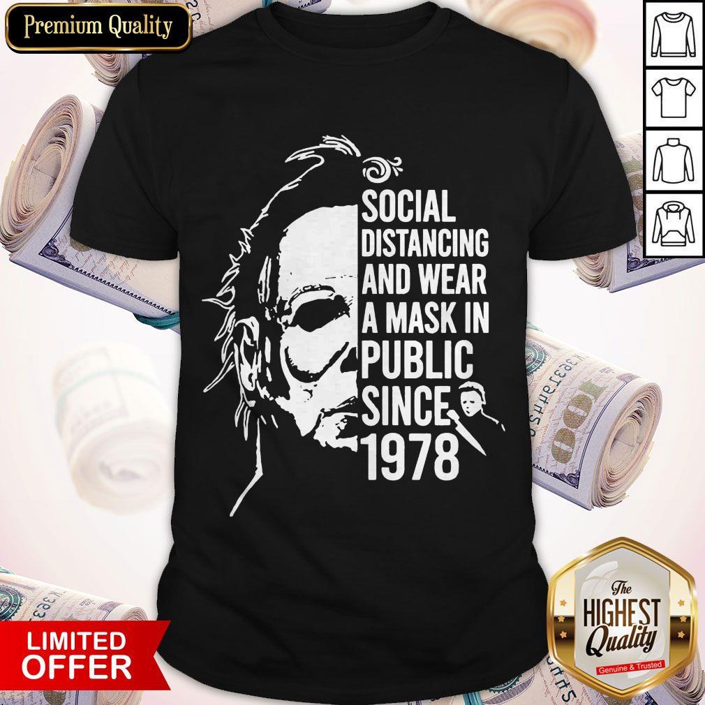Top Horror Social Distancing And Wear A Mask In Public Since 1978 Shirt