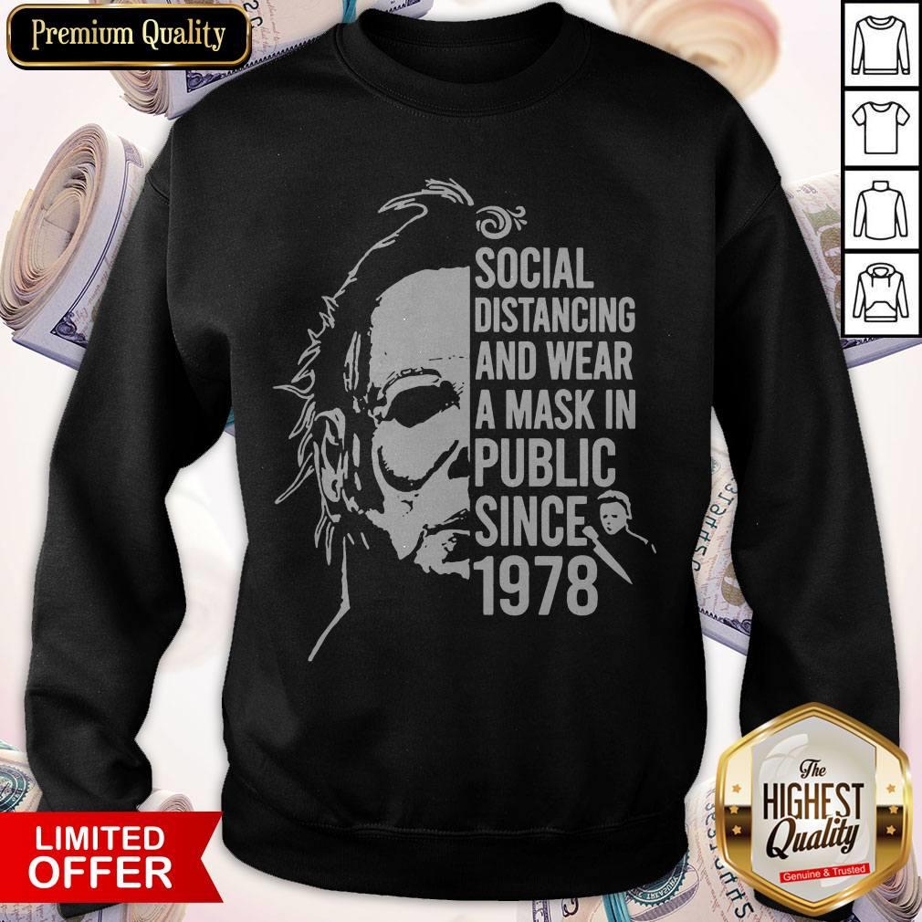 Top Horror Social Distancing And Wear A Mask In Public Since 1978 Shirt