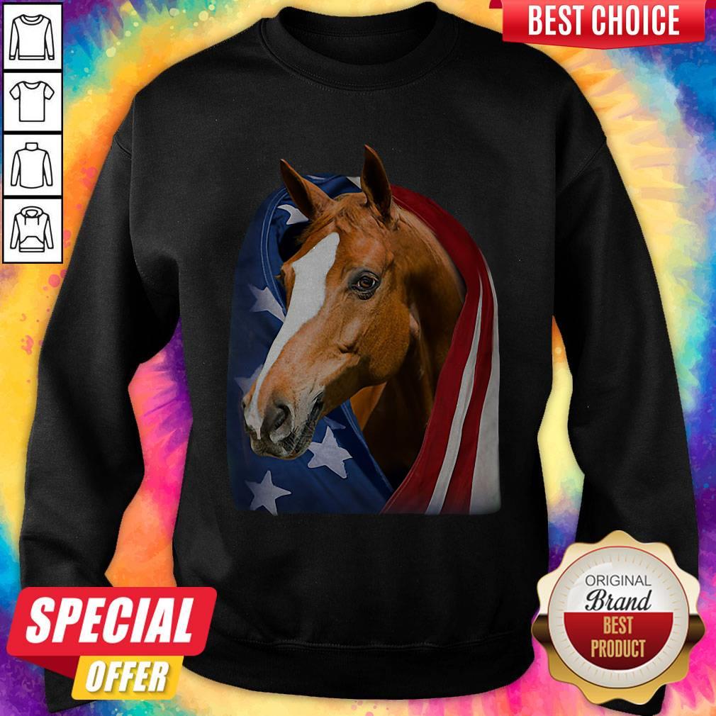 Top Horse American Flag 4th Of July Independence Day Shirt