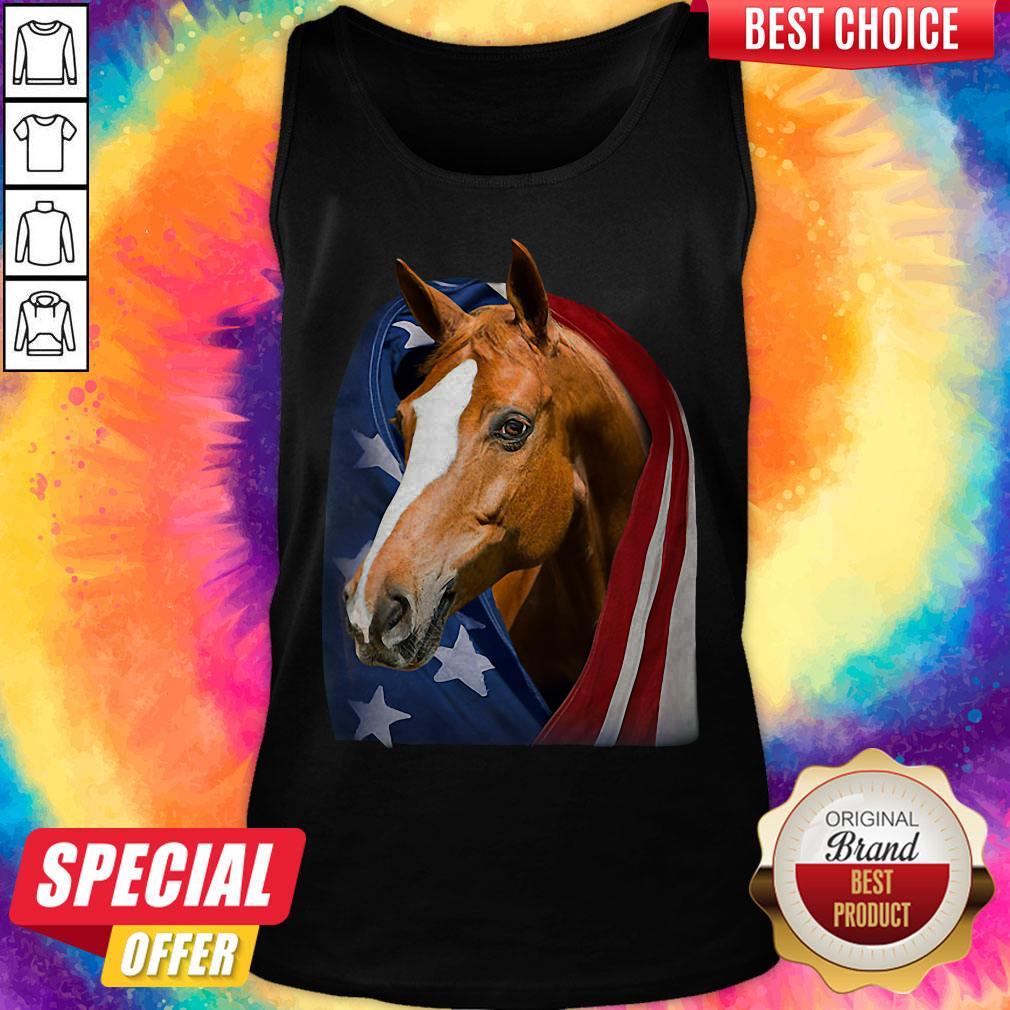 Top Horse American Flag 4th Of July Independence Day Shirt