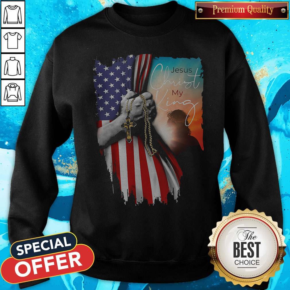 Top Jesus Christ My King American Flag Independence Day Shirt