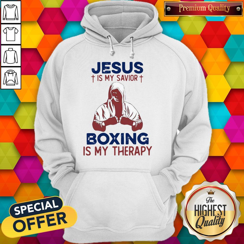 Top Jesus Is My Savior Boxing Is My Therapy Shirt
