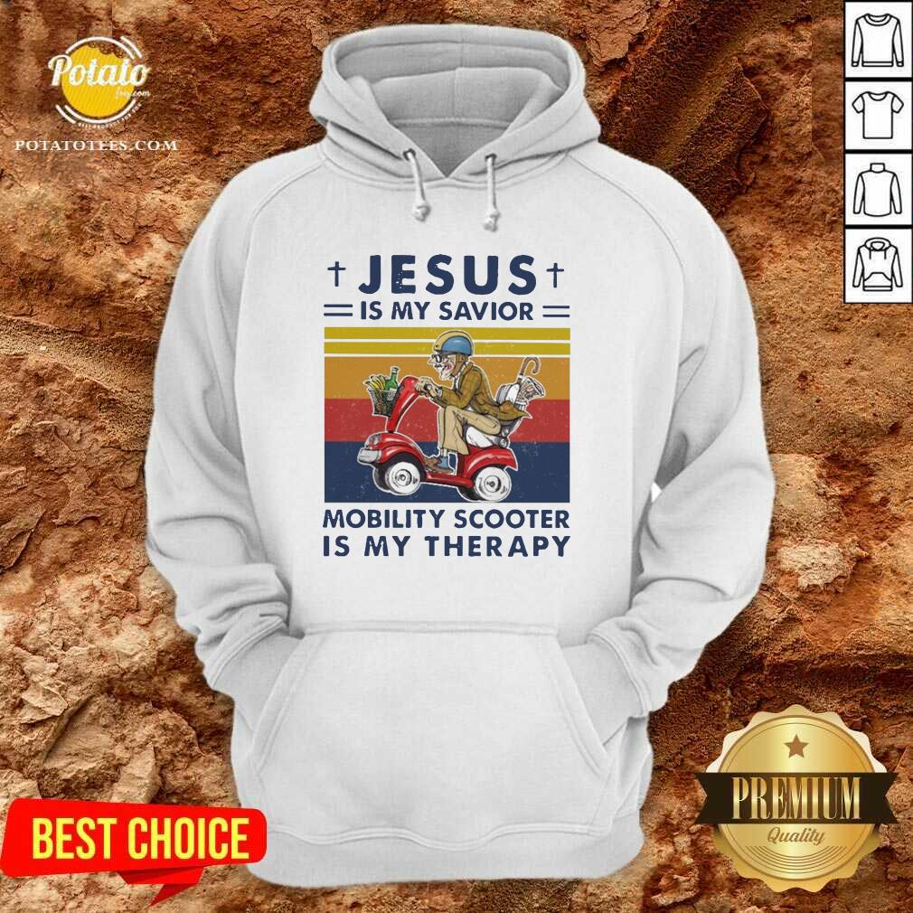 Top Jesus Is My Savior Mobility Scooter Is My Therapy Vintage Shirt