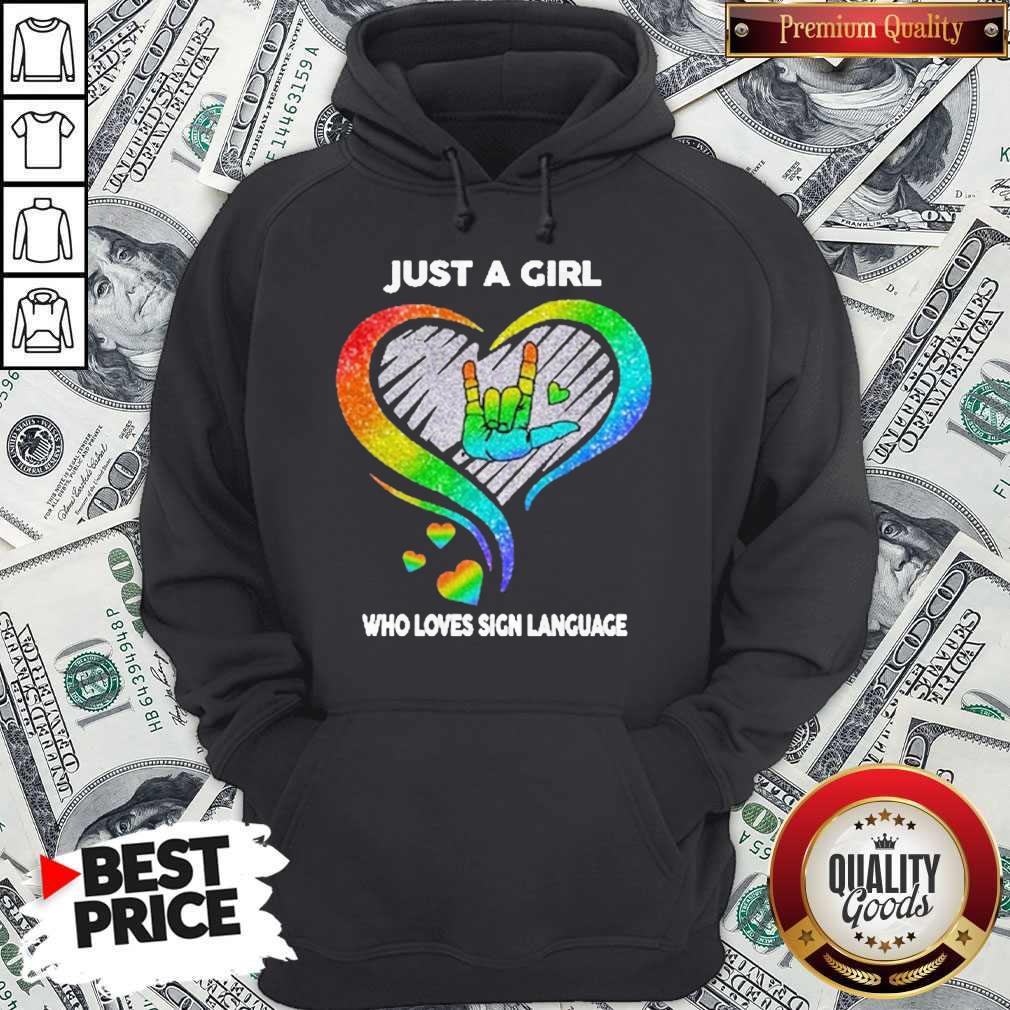 Top LGBT Just A Girl Who Love Sign Language Diamond Shirt