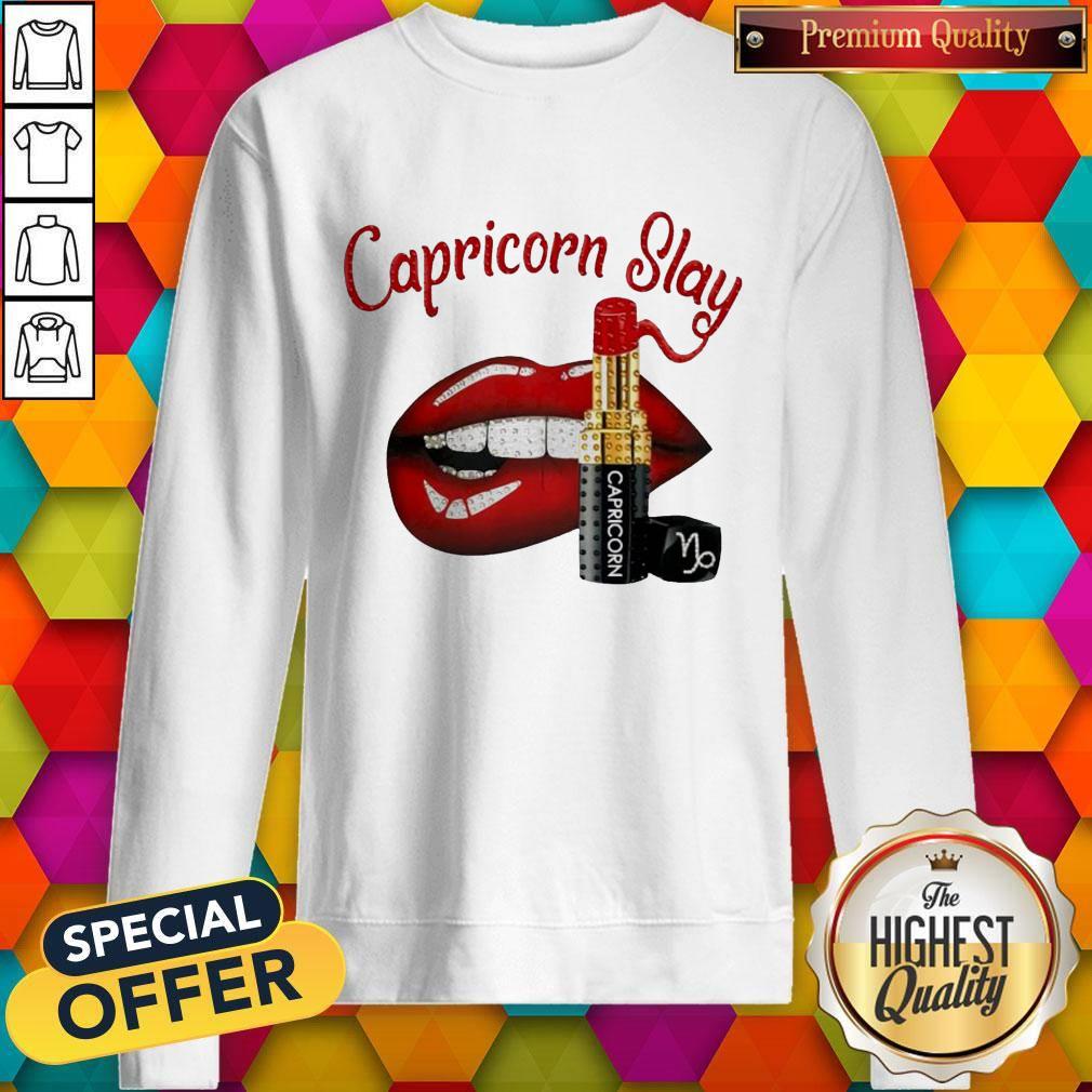 Top Lip And Lipstick Capricorn Slay Shirt