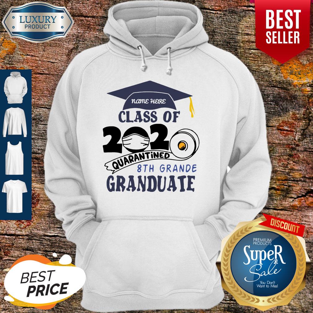 Top Name Here Class Of 2020 Quarantined 8th Grande Graduate Navy Blue Shirt
