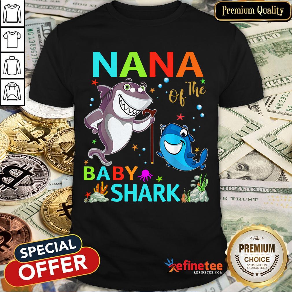 Top Nana Of The Baby Shark Birthday Nana Shark Mother’s Day Shirt