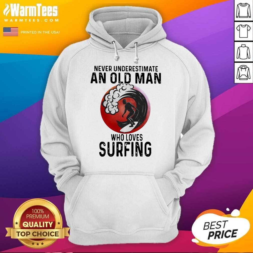 Top Never Underestimate An Old Man Who Loves Surfing The Moon Shirt