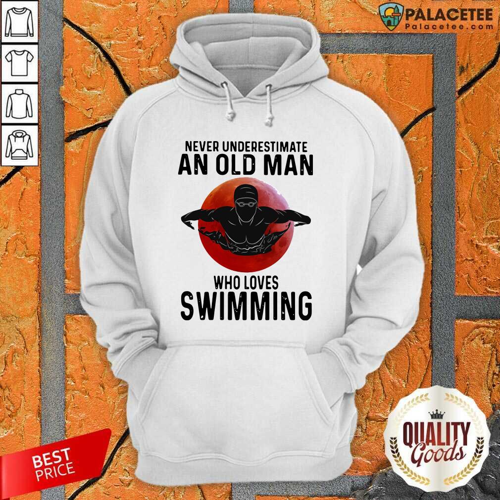 Top Never Underestimate An Old Man Who Loves Swimming The Moon Shirt