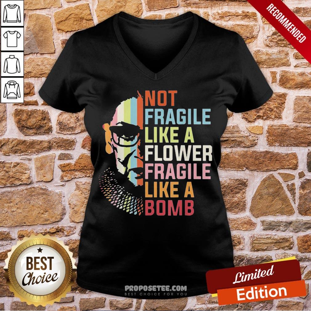 Top Not Fragile Like A Flower But A Bomb Ruth Bader Rbg Feminist Shirt