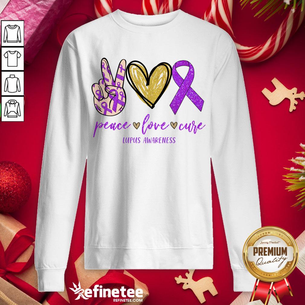 Top Peace Love Cure Lupus Awareness Shirt