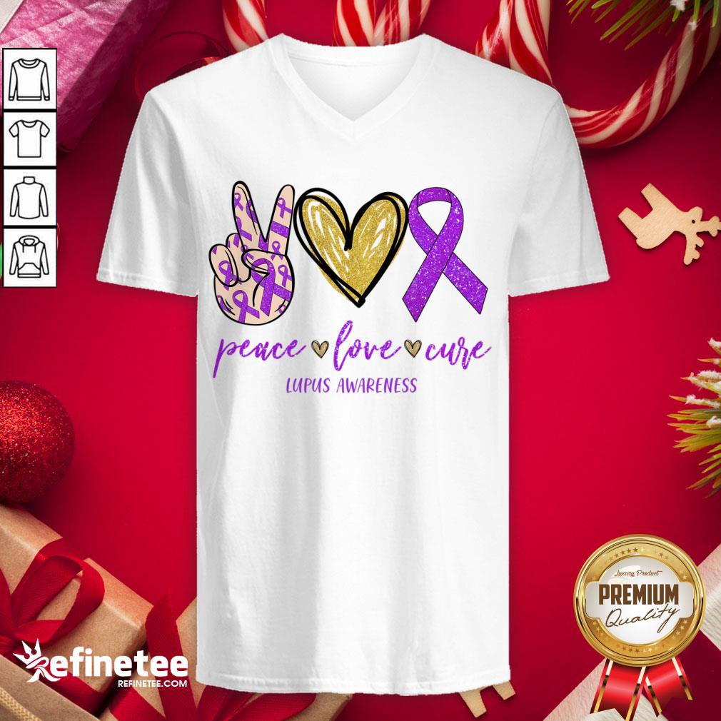Top Peace Love Cure Lupus Awareness Shirt