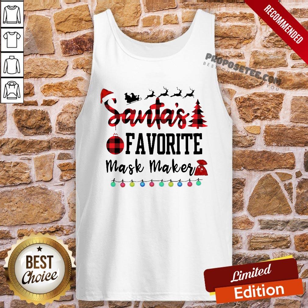 Top Plaid Santa Favorite Mask Maker Christmas Shirt