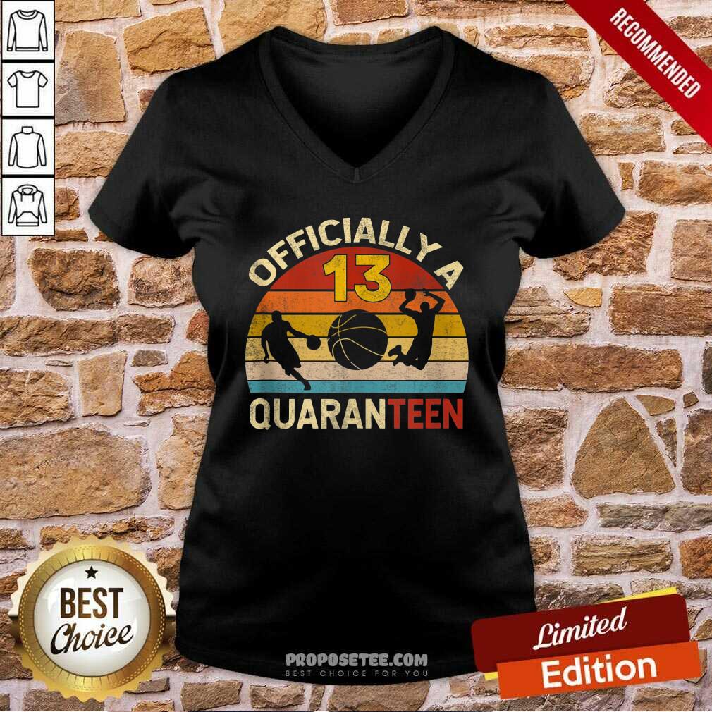Top Quaranteen 13Th Birthday Basketball Vintage Shirt