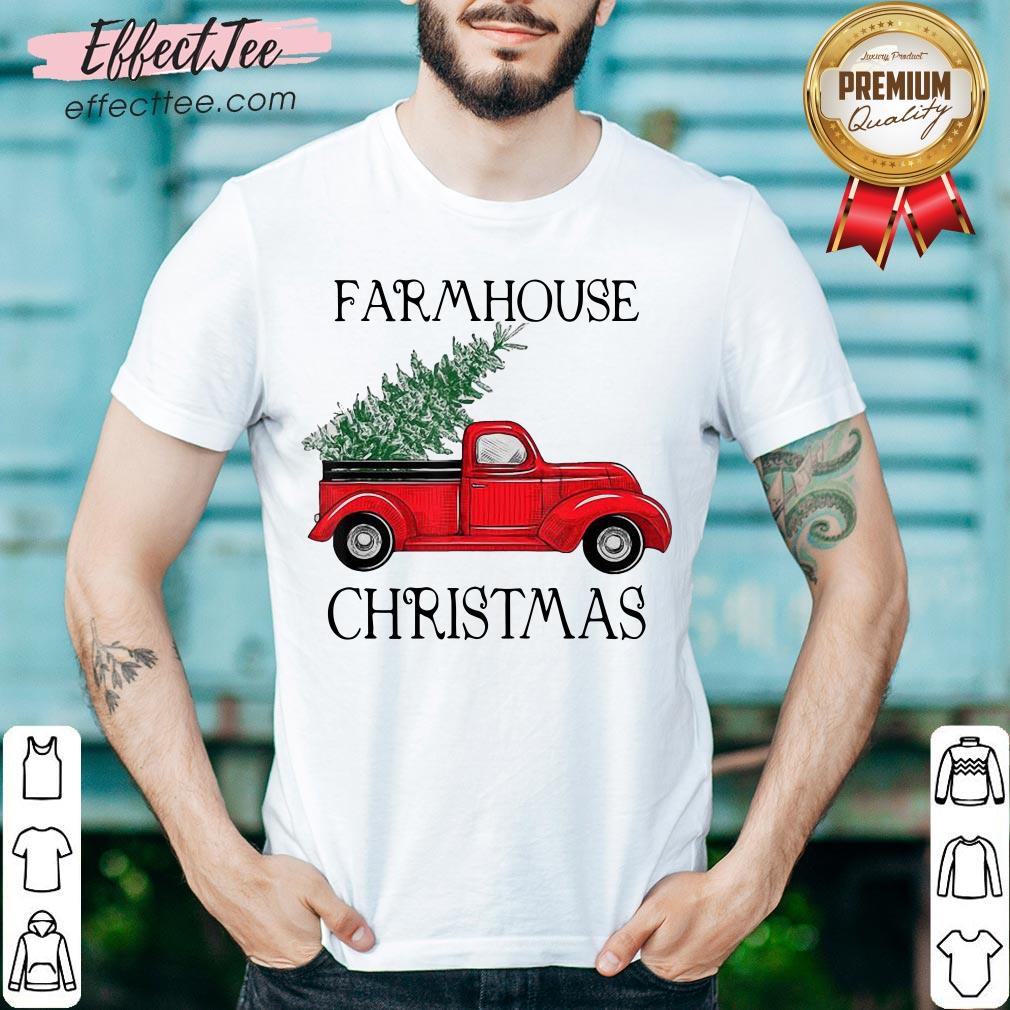 Top Red Truck Farmhouse Christmas Shirt