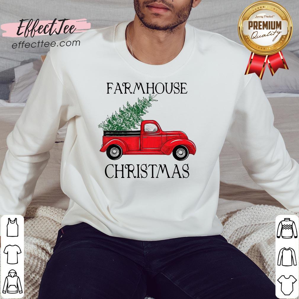 Top Red Truck Farmhouse Christmas Shirt
