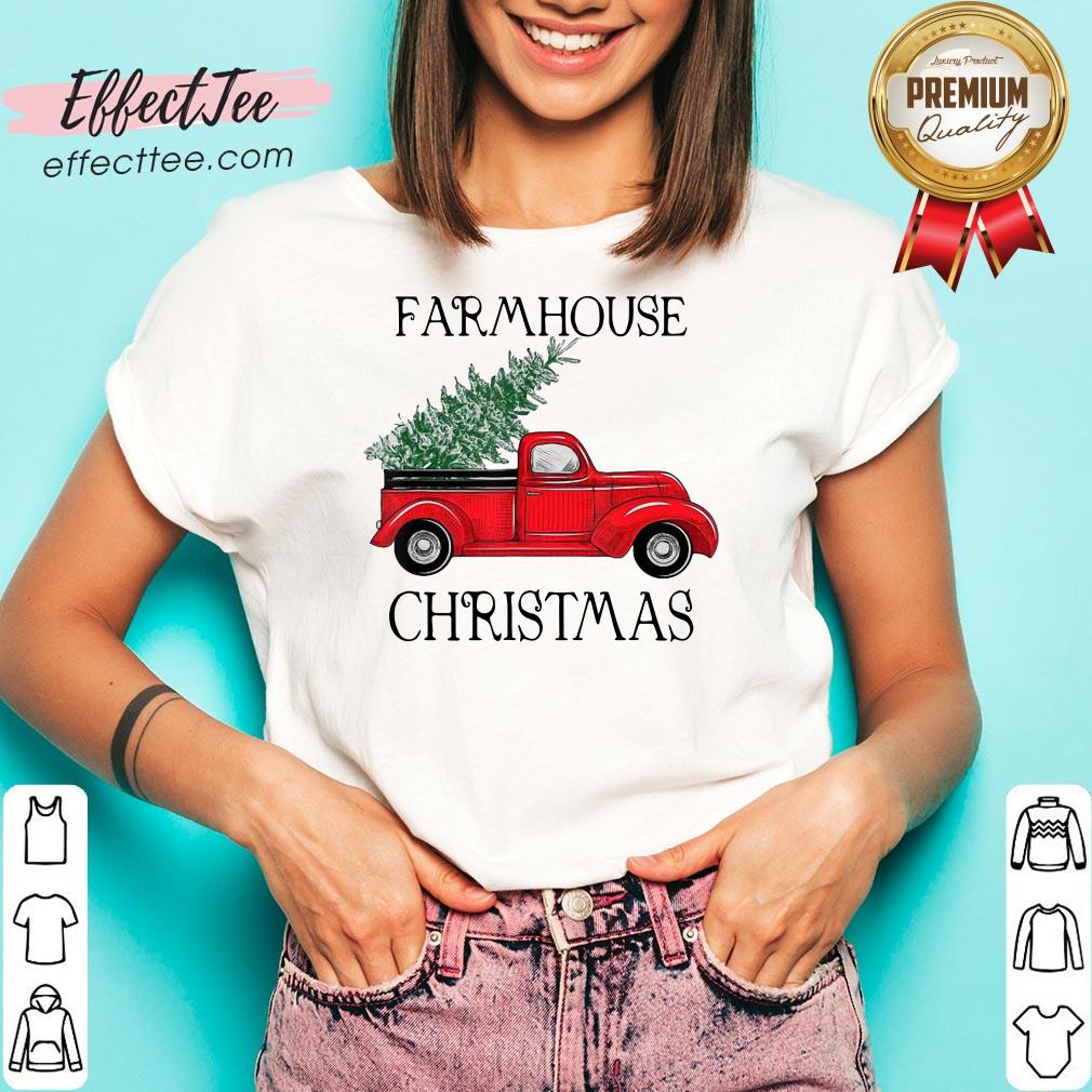 Top Red Truck Farmhouse Christmas Shirt