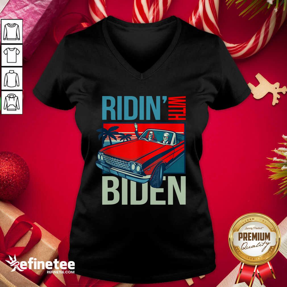 Top Riding With Biden Kamala Harris Joe Biden Vintage Retro Car Shirt