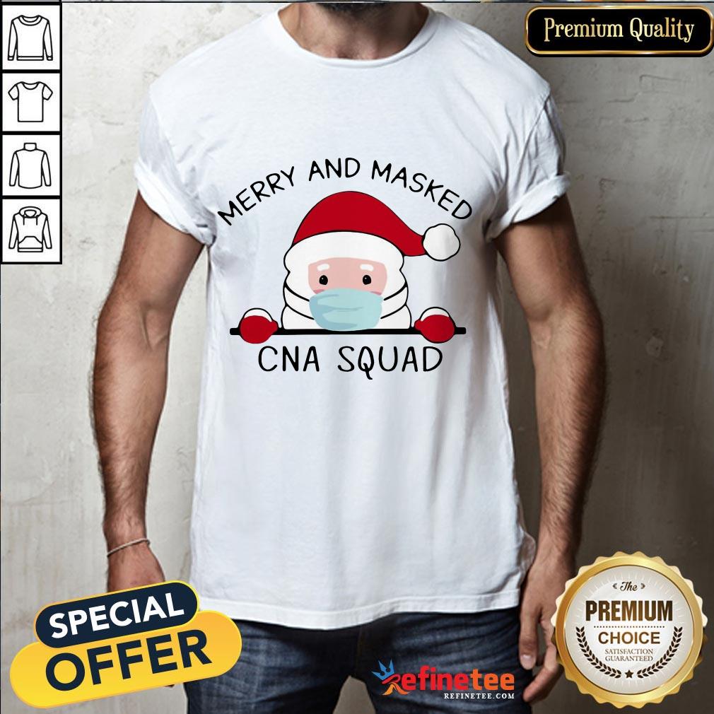Top Santa Claus Face Mask Merry And Masked Cna Squad Sweat Shirt
