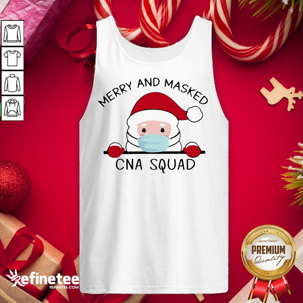 Top Santa Claus Face Mask Merry And Masked Cna Squad Sweat Shirt