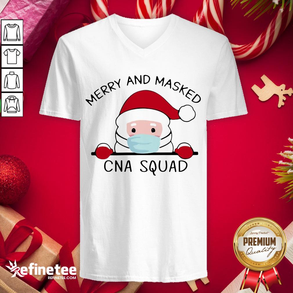 Top Santa Claus Face Mask Merry And Masked Cna Squad Sweat Shirt