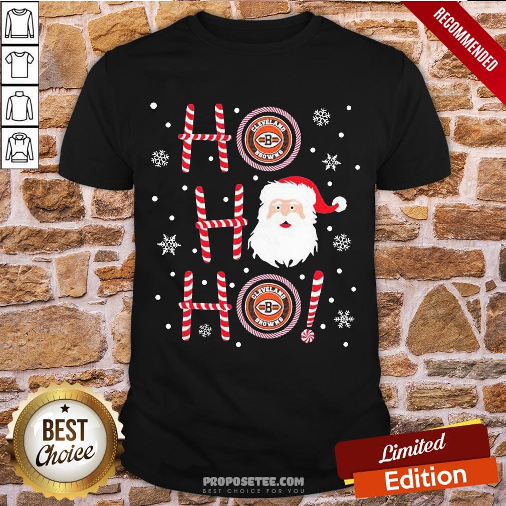 Top Santa Claus Ho Ho Ho Cleveland Browns Christmas Shirt
