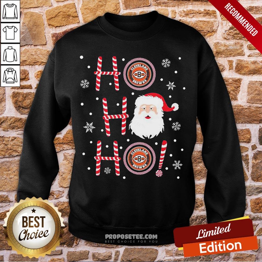 Top Santa Claus Ho Ho Ho Cleveland Browns Christmas Shirt