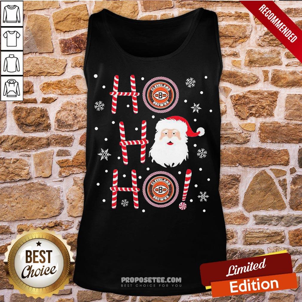 Top Santa Claus Ho Ho Ho Cleveland Browns Christmas Shirt