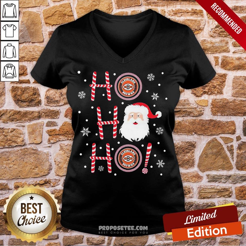 Top Santa Claus Ho Ho Ho Cleveland Browns Christmas Shirt