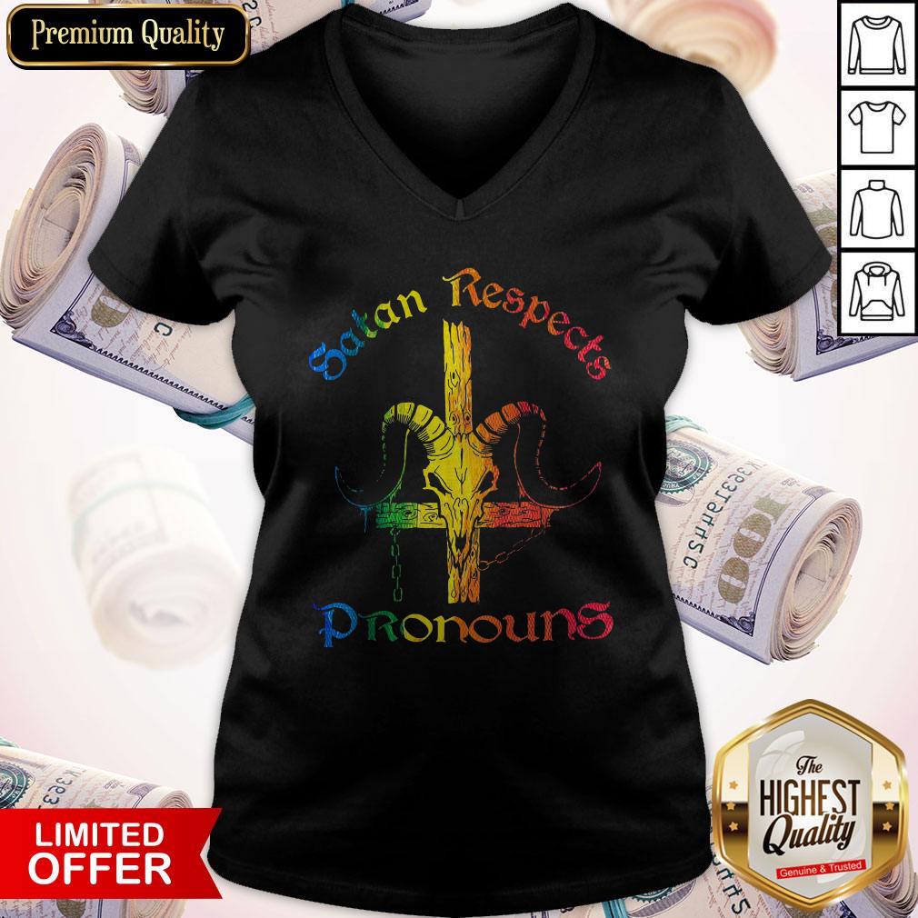 Top Satan Respects Pronouns Shirt