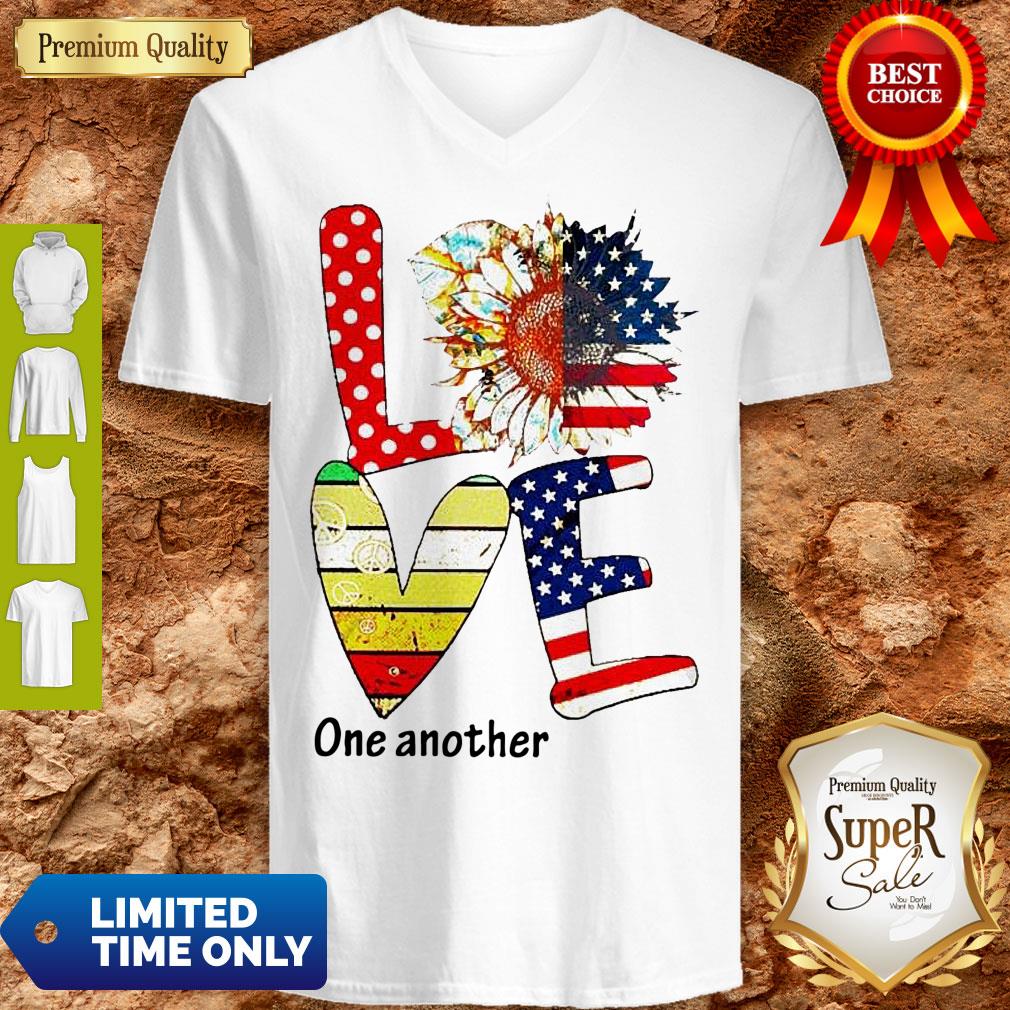 Top Sunflower American Love One Another Vintage Shirt
