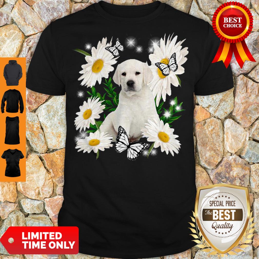 Top White Labrador Daisy Flower Classic T-Shirt