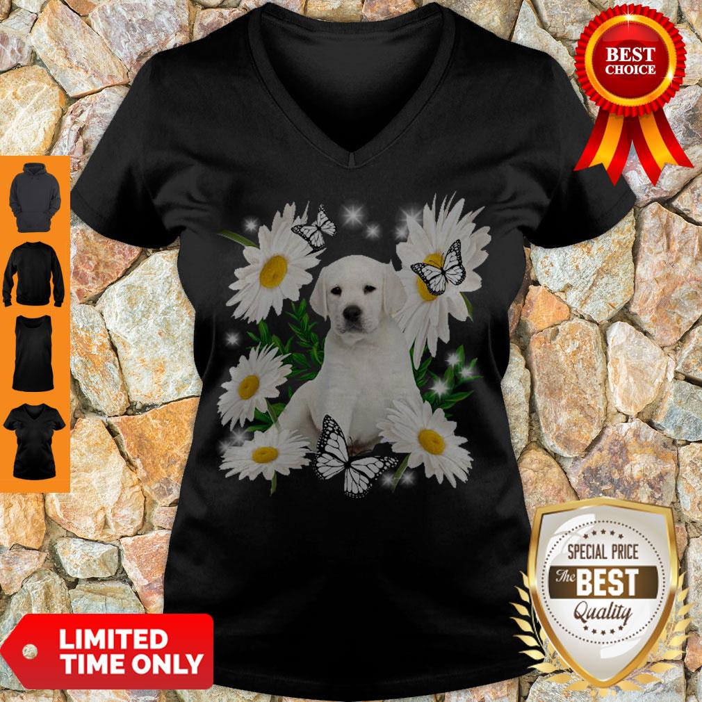 Top White Labrador Daisy Flower Classic T-Shirt